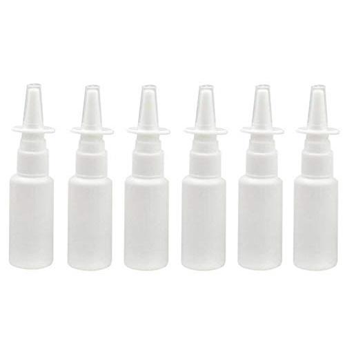 12PCS White Plastic Empty Refillable Nasal Spray Bottles Fine Mist Vials Atomizers Nozzle Mist Container DispenserTravel Sample Trial Packing Set for Makeup Water Essential Oils Perfumes(30ML/1OZ)