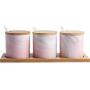 Marble Ceramic Seasoning Jar Three-piece Home Kitchen Seasoning Tool Salt Shaker Seasoning Bottle Storage Tank Condiment bottles (Color : A)