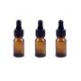 3Pcs Empty Refillable Amber Glass Dropper Bottles With Glass Eye Dropper and Black Rubber Cap Portable Essential Oil Makeup Cosmetic Sample Container Jars Travel Home Use size 10ml