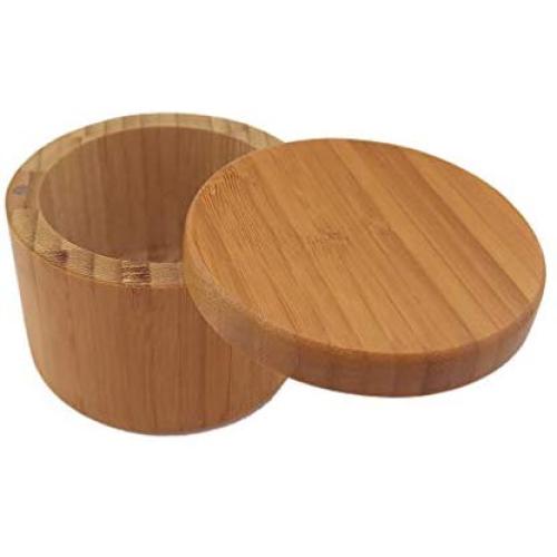 UPKOCH Bamboo Salt Box With Lid Salt And Spice Storage Container Jars Kitchenware for Kitchen