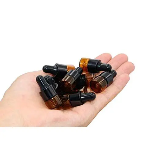 30 Pièces Flacons en Verre Ambrés Mini Vials à Pipette Vides Essences de Parfum Contenants Cosmétiques avec Pipette en Verre et Capsules Noires (1ml) 30 Pièces Flacons en Verre Ambrés Mini Vials à Pipette Vides Essences de Parfum Contenants Cosmétiques avec Pipette en Verre et Capsules Noires (1ml)