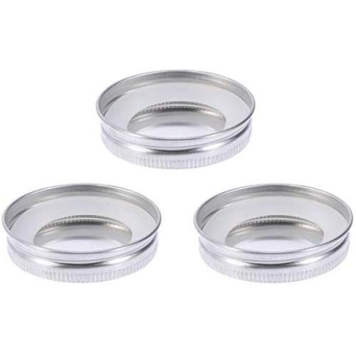 BESTONZON 3 Pcs Stainless Steel Mason Jar Lid with 3 Sealing Rings,Seals/Leak Proof/,Storage Caps for Ball Jars and More(7.2 x 7.2 x 1.5 cm)