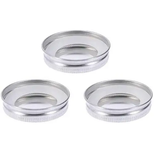 BESTONZON 3er Edelstahl Mason Jar Deckel mit 3 Dichtungen, Dicht/Dichtungssicher, Aufbewahrungslüppen für Ball Mason Gläser und mehr (7,2 x 7,2 x 1,5 cm)