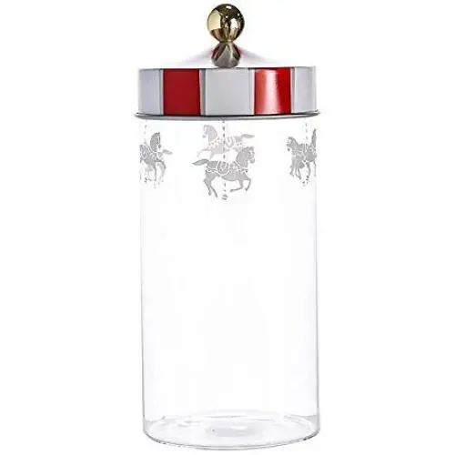 Glass Sealed Jar, Carousel Decor Iron Cover (45 oz.) Glass Sealed Jar, Carousel Decor Iron Cover (45 oz.)