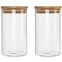 Bocal de Rangement en Verre IDEALUX pour Café et Alimentation Maison avec Couvercle en Bambou Étanche et Anneau en Silicone (790 ml)