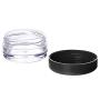 Round Clear Jars with Lids, 20 Pack 3/5/10 Gram Cosmetic Travel Containers Sample Containers Small Plastic Container for Lip Balms, Creams, Make Up, Cosmetics, Samples(Black, with Makeup Spoon)