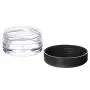 Klare Runden Glaskaraffen mit Deckeln, 20er Set – 3/5/10g Kosmetik Reisebehälter, Probenbehälter, kleine Kunststoffbehälter für Lippenbalsam, Cremes, Make-up, Kosmetik, Proben (Schwarz, mit Make-up-Löffel)