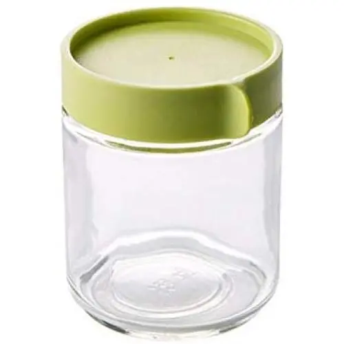 Glas Lebensmittelbehälter für Küche, luftdicht, Essigflasche, Marmeladenglas, Cruet, Glasbehälter, feuchtigkeitsbeständig, Mehrzweck, Tank (Farbe: 400ml Grün)