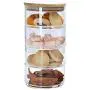 Glas Apotheker-Gläser, stapelbar, 4 Etagen, mit Deckeln – Küchen-Zucker-Keks-Lagerbehälter, Großpackung, transparent