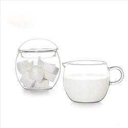 Lecent@ Traditional Ceramic Cruet Salt &Pepper Shaker Sugar Pot Milk Pot Cup Set2pcs