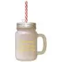 Yellow Bounce On Bedspring Spring Has Offspring Frosted Glass Mason Jar With Straw Yellow Bounce On Bedspring Spring Has Offspring Frosted Glass Mason Jar With Straw