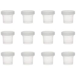 XICHEN 3.38 oz Thick PP plastic Jars with Lid - Yogurt Container - ice cream/Mousse cake/Dessert pudding, Spices, 1 Set (12 Jars+12 plastic spoons)