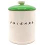 Silver Buffalo FRD201EG Friends Central Perk Logo Ceramic Cookie Jar, Large, White/Green