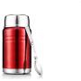 Stainless King 16 Ounce Food Jar with Folding Spoon, Cranberry (Red)