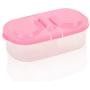 WANGLX ST Storage Box Double-Grid Covered Kitchen Food Multi-Grain Sealed Cans Multi-Function Kitchen Refrigerator Plastic Lunch Storage Jar Household Fruit Box