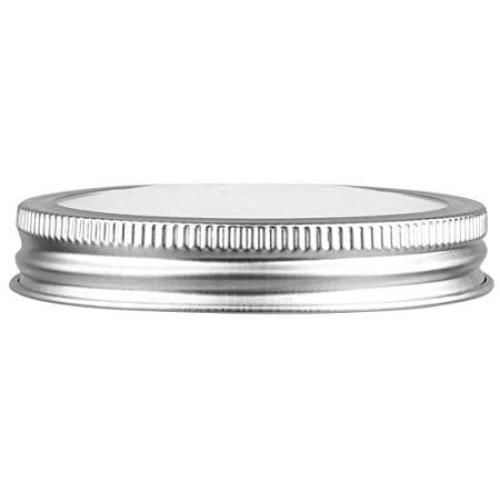 CHICTRY Stainless Steel Mason Jar Lids Rust Resistant Polished Storage Solid Caps with Silicone Sealing Lid Inserts Suitable for Mason Ball Canning Jar Silver 86mm