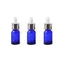 3 Stück 15ml/0.5oz Leere Wiederbefüllbare Blaue Glas-Ätheröl-Tropfversiegeln mit Glaspipette, Weißer Gummenspitze, Kosmetikbehälter, Glasbehälter, Set für Aromatherapieöle
