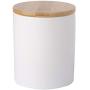 Ceramic canister storage jar tea jar container with bamboo lid (airtight) (Matt White, 8x10cm)