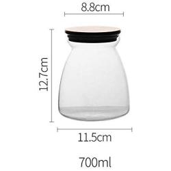 Yl Ly Glass Sealed Cans With Lid Honey Jar Storage Glass Bottle Four Square Trapezoidal Small Storage Tank Food Cans Trapezoid 700Ml