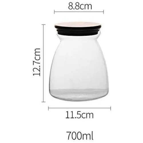 Glasbehälter Yl Ly mit Dichtung für Honig, Marmelade, etc. Trapezförmige Glasflaschen mit Deckel, 700 ml. Kleine Staubsäcke, Glasbehälter, Trapez 700ml.