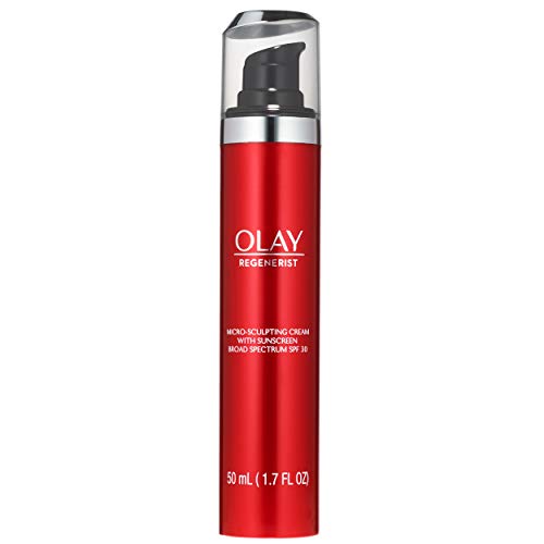 Olay Regenerist Micro-Sculpting Cream Face Moisturizer with Sunscreen SPF 30 Broad Spectrum 1.7 oz, Serum + SPF 30