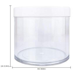 3Pieces 10oz/300g/300ml Acrylic Leak Proof Container Jars with White Lids