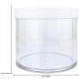 6Pieces 10oz/300g/300ml Acrylic Leak Proof Container Jars with White Lids
