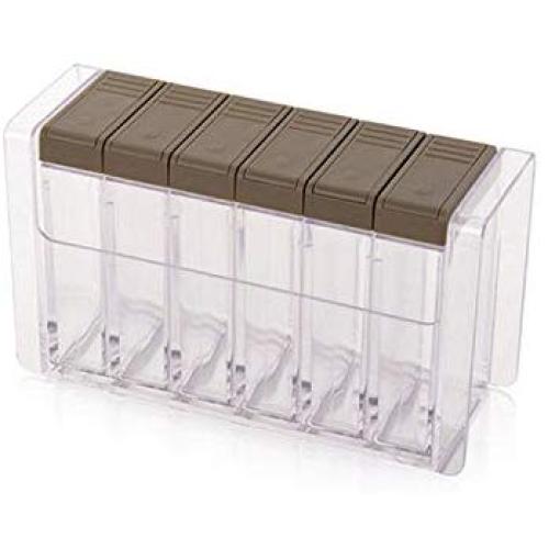 Storage Box Kitchen Seasoning Bottles Jars Boxes Plastic Spice Lid Can Sugar Layers Storage Organizer Box Home Organization Accessories Item,Gray B