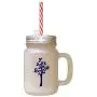 Navy Tree #3 Frosted Glass Mason Jar With Straw Navy Tree #3 Frosted Glass Mason Jar With Straw