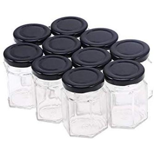 10 Pcs Glass Storage Jars Sealed Transparent Glass Sealed Cans Storage Tanks Food Grains Containers for Restaurant Kitchen