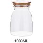 Yl Ly Bamboo Cover Transparent Glass Sealing Jar Kitchen Glass Bottle Snack Jar Food Candy Nut Jar Glass Jar Large 1000Ml