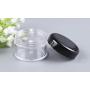 50Pcs Empty Refillable Clear Plastic Travel Cosmetic Cream bottle Jars with Black Lid For Cosmetic Sample Packing Makeup Face Cream Eye Cream Ointment(15g/0.5oz)