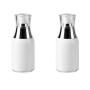 2PCS White Refill Empty Acrylic Airless Pump Vacuum Bottle Jars Makeup Eye Cream Lotion Emulsion Toiletries Liquid Storage Containers Cosmetic Travel Packing Dispenser(50ml/1.7oz)