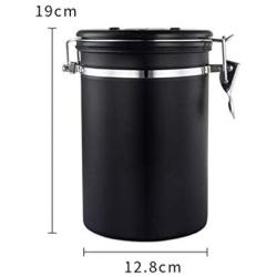UPKOCH Stainless Steel Container Coffee Beans Storage Canister Vacuum Seal Cans Jars Black