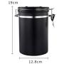 UPKOCH Stainless Steel Container Coffee Beans Storage Canister Vacuum Seal Cans Jars Black