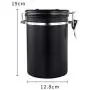 Contenant en Acier Inox pour Graines de Café – Joint Hermétique Noir Contenant en Acier Inox pour Graines de Café – Joint Hermétique Noir