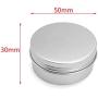 Ymkf Sqqr 30 Pack aluminum round lip balm tin container bottle with screw thread lid - great for store spices, candies, tea or gift giving, （1oz）