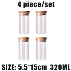 Glass Jars Sealed Cans with Cover Kitchen Food Storage Bottles Mason Spice Jars Candy Storage banks Tea Box Kitchen Storage Can,Z3 4pieces