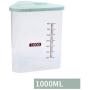 LoCbaT- 1x Storage Organizer 500ml 1000ml Grain Container Rice Box Cereal Bean Sealed With Measuring Cup Boxes Jars Bottles Jars Boxes Rice Storage Plastic Kitchen Container Beaker Bottle