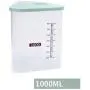 LoCbaT- 1x Storage Organizer 500ml 1000ml Grain Container Rice Box Cereal Bean Sealed With Measuring Cup Boxes Jars Bottles Jars Boxes Rice Storage Plastic Kitchen Container Beaker Bottle