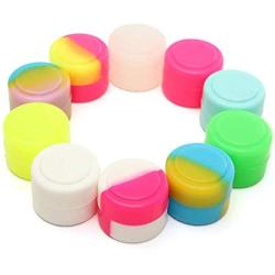 K&A Company 100 Pcs 2ML Colorful Round Silicone Non Stick Concentrate Containers Jar Storage Box