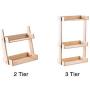 Wooden Spice Rack Bottle Jars Holder Countertop Storage Cabinet Organizer Free Standing with 2/3-Tier Storage Shelf for Kitchen Bathroom Bedroom(2 Tiers)