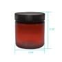 ljdeals 4oz Amber PET Plastic Jars with Lids, Refillable Empty Round Containers, Pack of 12, 12 Labels, Perfect for Kitchen, Cosmetic, Lotion, Personal Care Products and more BPA Free, Made in USA,