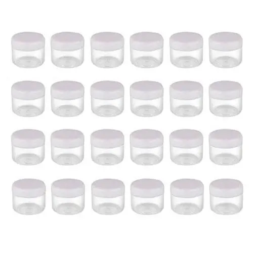 25PCS 15G/ML 0.17oz Clear Empty Refill Plastic Cosmetic Sample Packing Bottle Jar Pots Eyeshadow Makeup Eye Cream Lotion Loose Powder Holder Storage Container for Nails Gems Beads Jewelry(White Cap) 25PCS 15G/ML 0.17oz Clear Empty Refill Plastic Cosmetic Sample Packing Bottle Jar Pots Eyeshadow Makeup Eye Cream Lotion Loose Powder Holder Storage Container for Nails Gems Beads Jewelry(White Cap)