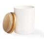 TNKML Food Storage Jar Ceramic Food Storage Jar With Airtight Seal Bamboo Lid Modern Design White Ceramic Food Storage Canister 300Ml