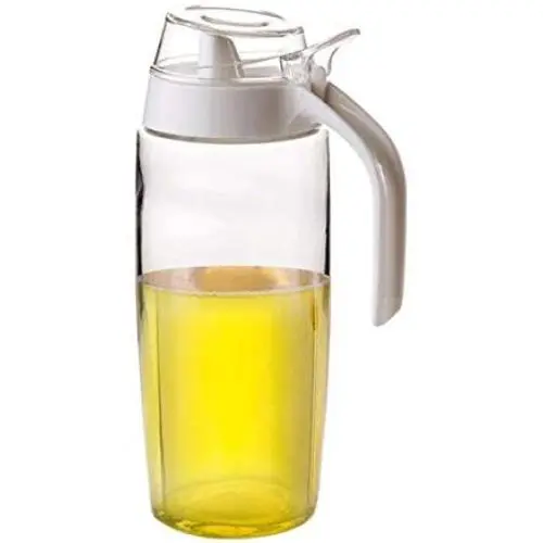 Kitchen Food Storage Jar Airtight Food Storage Kitchen Glass Jar Moisture-Proof Home Multi-Purpose Jam Bottle Cruet Large Glass Leakproof Oil Bottle Spice Bottle (Color : White)