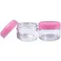 Beauticom 12 Pieces 30 Gram 30 ML (1 Ounce) Round Clear Refillable Empty Plastic Jars with Pink Screw Cap Lids for Storing Loose Powders and Pigments, Makeup and Beauty Samples - BPA Free