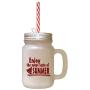 Maroon Enjoy The Sweet Taste Of Summer Frosted Glass Mason Jar With Straw