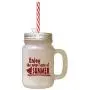 Maroon Enjoy The Sweet Taste Of Summer Frosted Glass Mason Jar With Straw