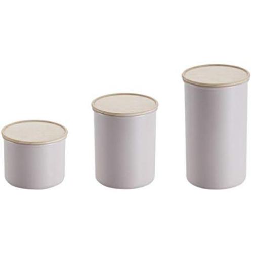 3pcs Household Kitchen Storage Container Plastic Airtight Storage Jars Cereal Dispenser Cylindrical Food Sealed Cans Simple Container